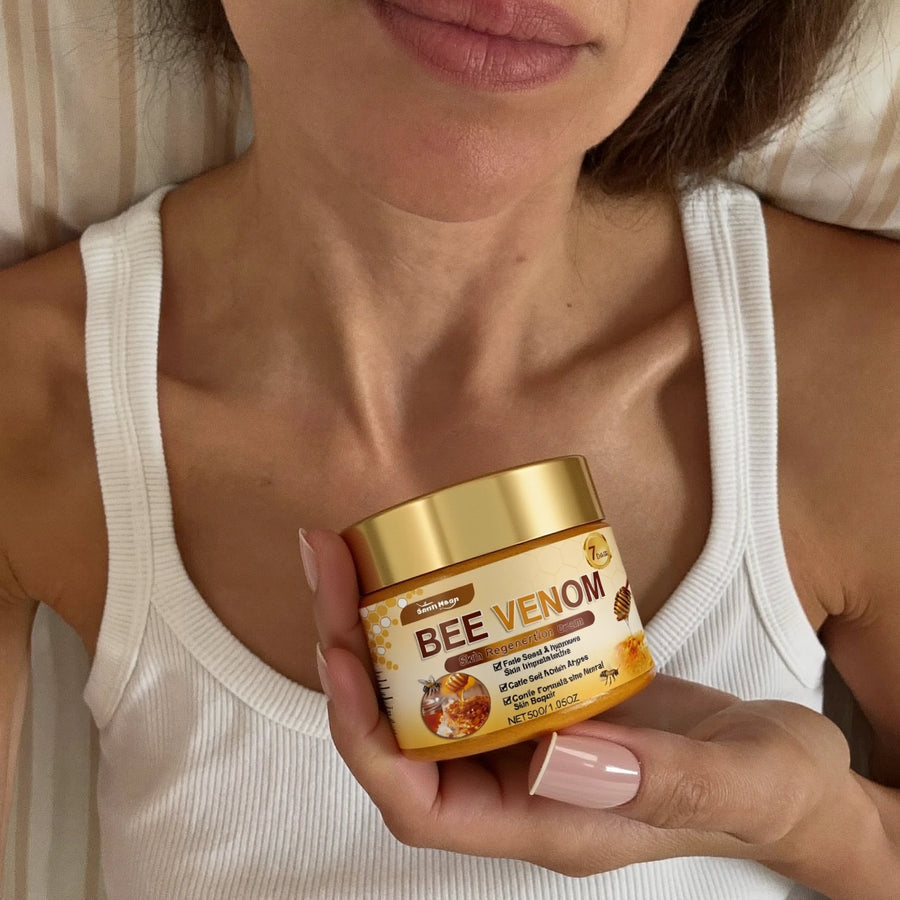Amanda holding NaturaLift Bee Venom Cream